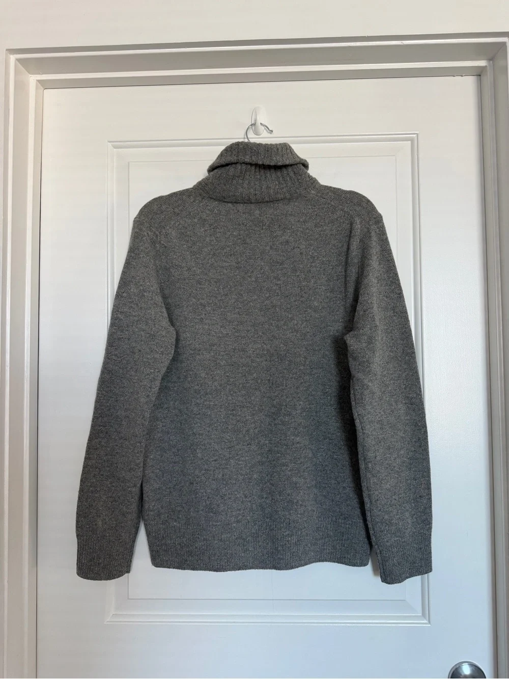 J. Crew Lambswool Wool Mens Shawl Collar Button Sweater Gray EUC Cabin Fisherman